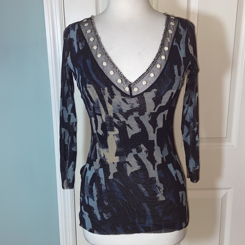 Fuzzi spa S Giovanni mesh print top